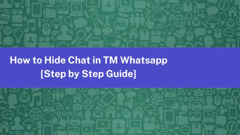 How to Hide Chat in TM Whatsapp [Step by Step Guide]